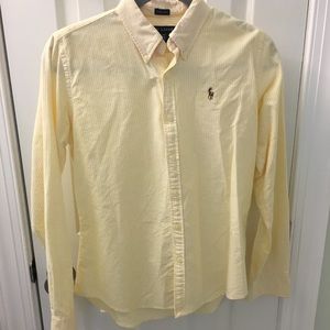 Ralph Lauren yellow button up. Slim fit. Size 8.